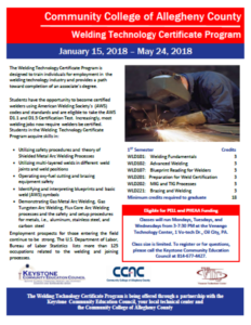 welding technology certificate program flyer